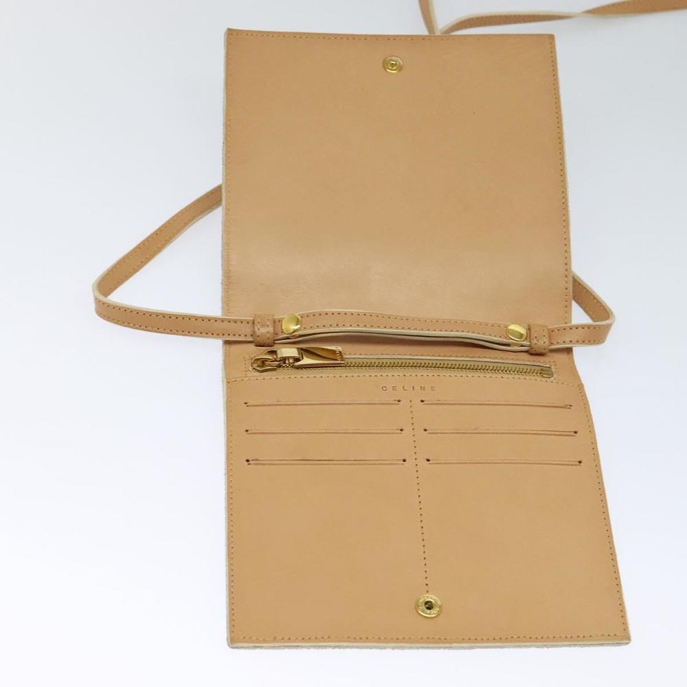 CELINE C Macadam Canvas Shoulder Wallet Suede White Auth 112493 - Picture 9 of 16